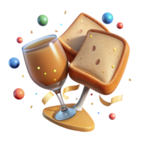elegant rustic Sparkling Cider Toast Isolated on Transparent Background exclusive png