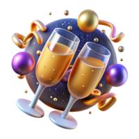 stunning abstract Sparkling Cider with Festive Glow Isolated high resolution png