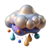 beautiful abstract Isolated Rain Cloud with Realistic Water Droplets exclusive png