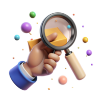 beautiful modern Hand Holding Up Magnifying Glass Isolated Element high resolution png