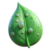 extraordinary abstract Green Leaf with Raindrops Macro View Transparent Element authentic png