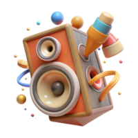 extraordinary classic Speaker with Sound Vibrations Transparent Background high resolution png