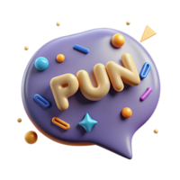 wonderful artistic Speech Bubble with Pun Intended Text Isolated detailed png