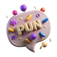 elegant artistic Speech Bubble with Pun Intended Text Isolated detailed png