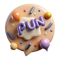 beautiful rustic Speech Bubble with Pun Intended Text Isolated 4K png