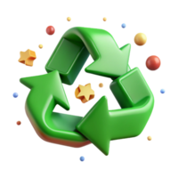 wonderful modern Recycling Symbol Green Icon Cutout on Transparent Background genuine png