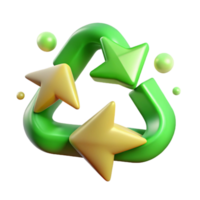 wonderful traditional Recycling Symbol Green Arrows Isolated Element genuine png