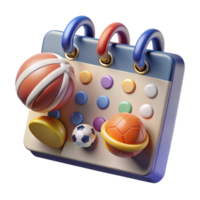 vibrant abstract Sports Program with Schedule Isolated on Transparent Background high quality png