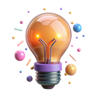vibrant minimalist Glowing Lightbulb Symbolizing Renewable Energy Isolated original png