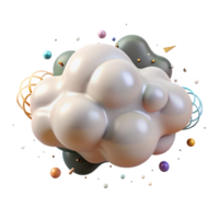 vibrant modern Realistic Cloud Cutout with Light and Shadow high quality png