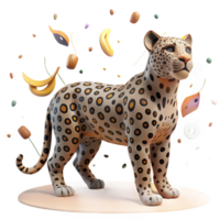 magnificent artistic Spotted Leopard Camouflage Side View Transparent Background exclusive png