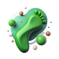 elegant abstract Green Footprint Icon Minimalist Style Isolated high quality png