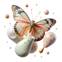elegant abstract Spring Butterfly Emerging Chrysalis Cutout Transparent Background high quality png