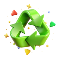 magnificent rustic Recycle Symbol Bright Green Isolated Element original png