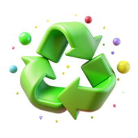 stunning traditional Recycle Sign in Bright Green Color Transparent Background high resolution png