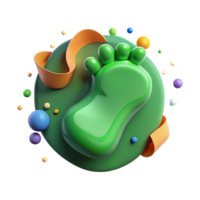 impressive creative Green Footprint Icon Isolated with White Background high resolution png