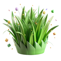 serene modern Spring Grass Green Blades Texture Cutout Transparent Background genuine png