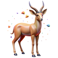 wonderful rustic Grazing Antelope Isolated Transparent Background Front View high quality png