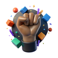 wonderful abstract Raised Fist Resilience Symbol Dark Background Isolated genuine png
