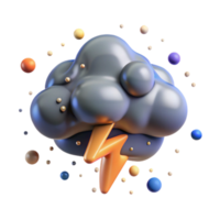 vibrant rustic Isolated Thundercloud with Lightning Effect original png