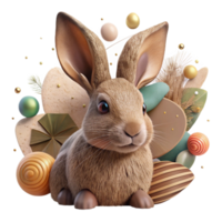 wonderful abstract Spring Rabbit Brown Fur Cutout Transparent Background authentic png