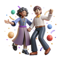 stunning classic Square Dance Couple Intertwined Hands Element professional png
