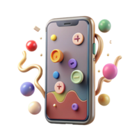 elegant artistic Mobile Phone with Buttons Front View Transparent Background authentic png