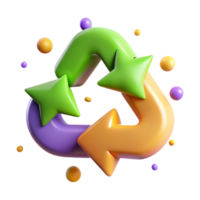 vibrant rustic Recycle Symbol Side View Isolated Element genuine png