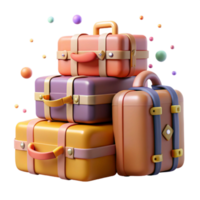 extraordinary minimalist Stacked Suitcases Ready for Travel Side View Isolated exclusive png