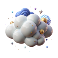 elegant rustic Group of Clouds Cutout with Realistic Shadows authentic png
