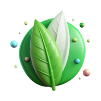 serene rustic Green Leaf Icon with White Background Transparent Background professional png
