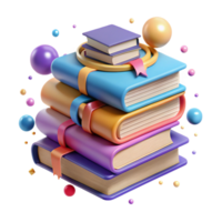 stunning creative Stack of Books in Various Languages Isolated Element 4K png