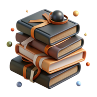 vibrant minimalist Stack of Books Vintage Style Isolated professional png