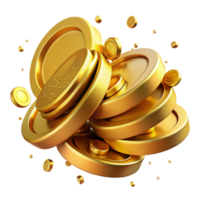 magnificent rustic Stack of Coins Gold Color Transparent authentic png