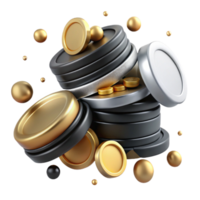 magnificent rustic Stack of Coins Isolated with Shadow Detail high quality png