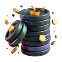 impressive rustic Stack of Coins Side View Transparent authentic png