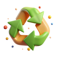 impressive modern Recycle Symbol Side View Isolated Element detailed png