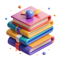 impressive classic Stack of Colorful Books Side View Transparent Background high resolution png
