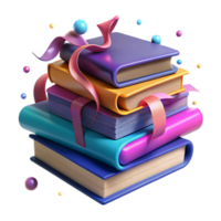 stunning traditional Stack of Colorful Books Side View Transparent Background high resolution png
