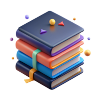 dramatic creative Stack of Colorful Books Side View Transparent Background original png