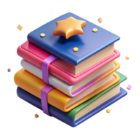 stunning abstract Stack of Colorful Books Side View Transparent Background professional png
