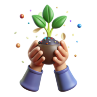 impressive modern Hands Holding Sapling Close Up Isolated Element exclusive png