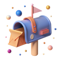 elegant creative Mailbox Symbol with Flag Up Isolated high resolution png