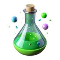 elegant rustic Laboratory Flask with Green Liquid Transparent Background genuine png