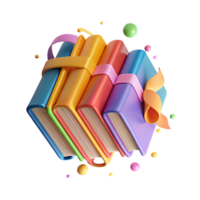 magnificent abstract Stack of Colorful Textbooks Isolated on Transparent Background original png