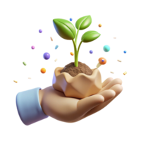 elegant classic Hand Holding Seedling Soft Lighting Isolated Element high resolution png