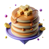 impressive traditional Stack of Pancakes Transparent Background with Syrup authentic png