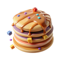 wonderful rustic Stack of Pancakes Side View Transparent premium png