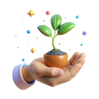 vibrant classic Hand Holding Seedling Soft Lighting Isolated Element original png