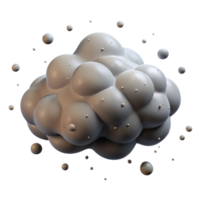 elegant abstract Polluted Air Cloud Gray Color Isolated Element original png